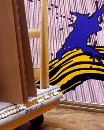 A photograph of the artist Roy Lichtenstein's Splash painting, by artist Louise Lawler.